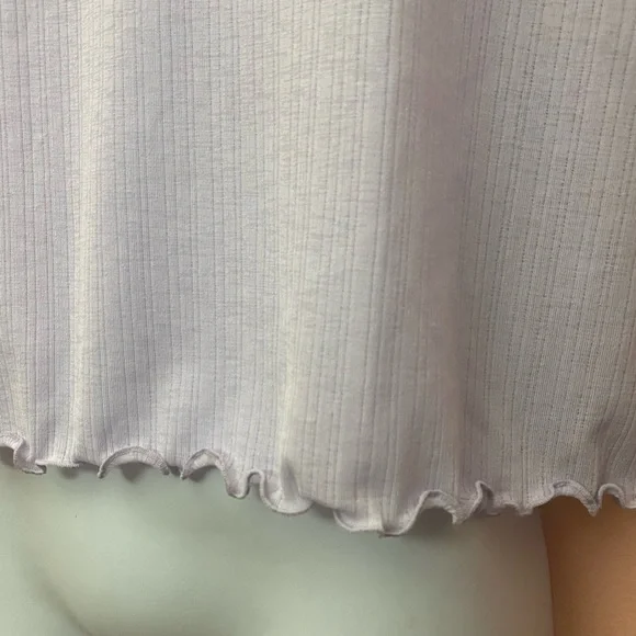 Madewell XL Lavender Scalloped Shirt - Picture 3 of 6